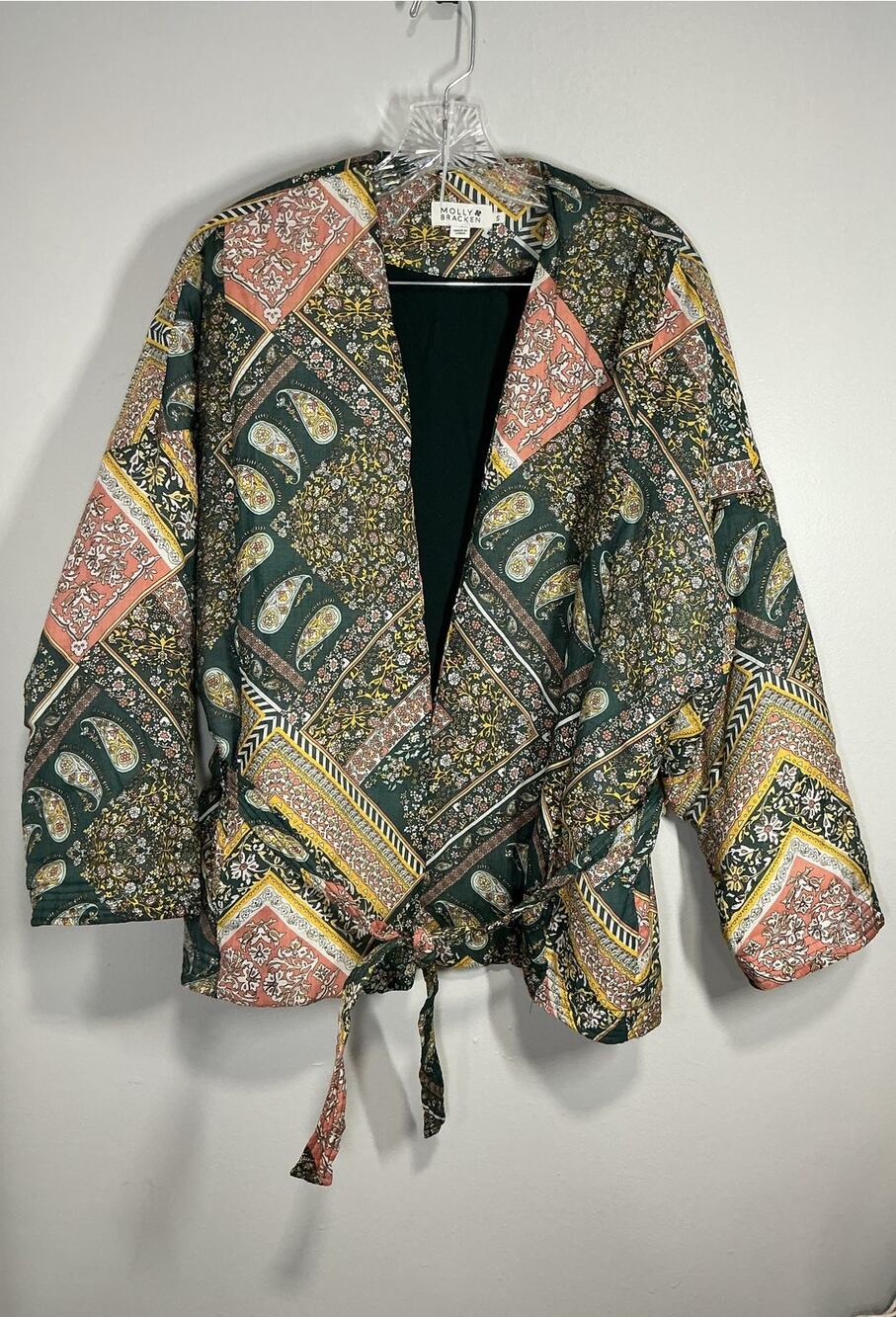 Molly Bracken Women's Livia Quilted Patchwork Shacket Small Oversized